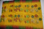 Mustard Yellow Multicolor Floral Cotton Saree with Green Border